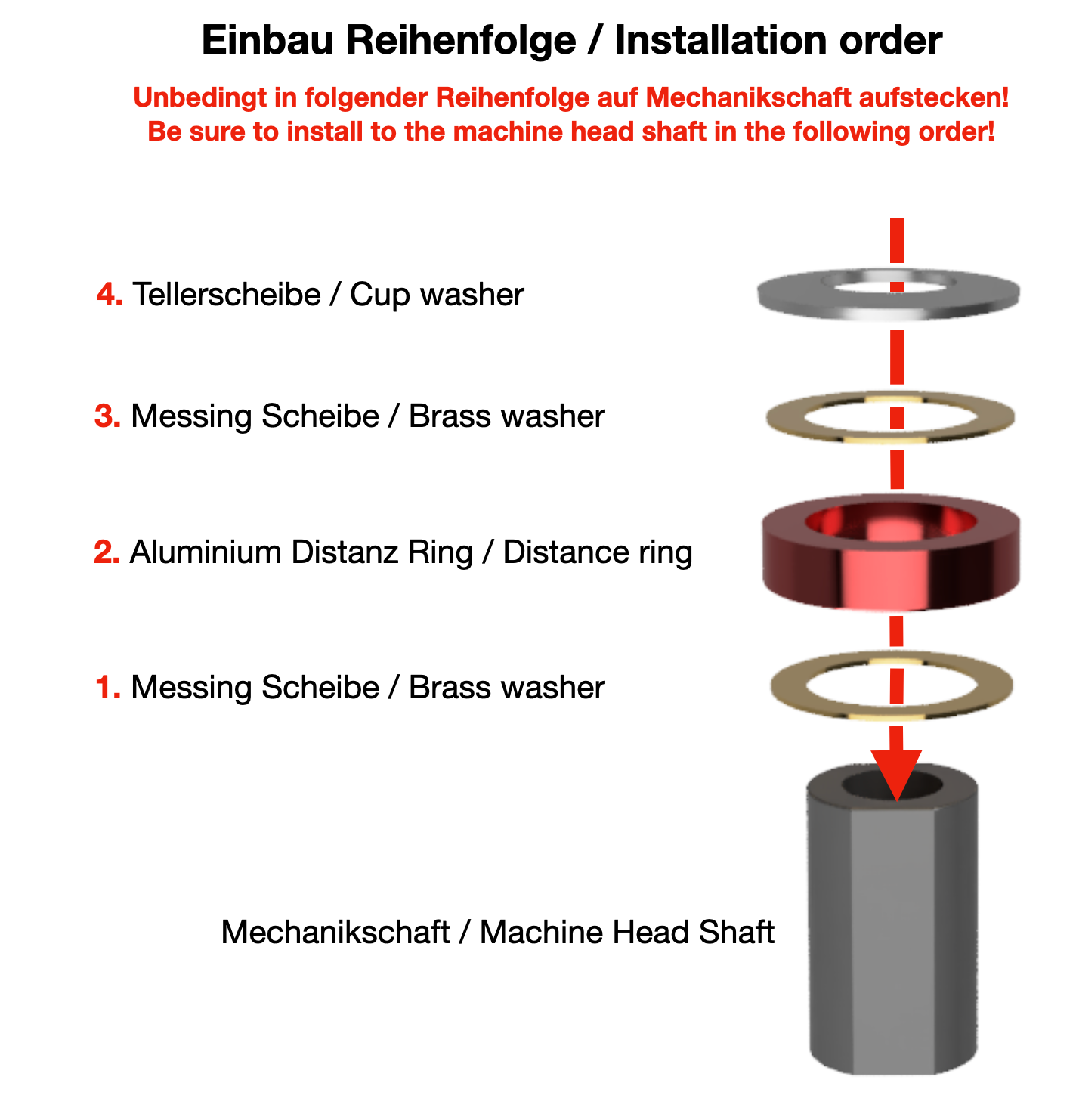 Lila farbige Distanz Ringe für Gitarren Mechaniken