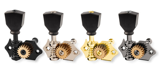 6-String Set - ApeX - offene Gitarren Mechaniken - Keystone Tulip Ebenholz Buttons - 8,5 mm (18:1)