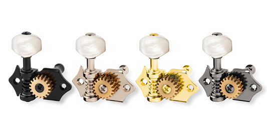 6-String Set - ApeX - offene Gitarren Mechaniken - Small German Pearl Buttons - 8,5 mm (18:1)