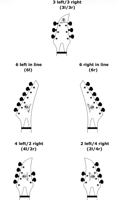6-String Set - Monkey Locks - Locking Tuners - Gitarren Klemm Mechaniken - Big German Metal Buttons