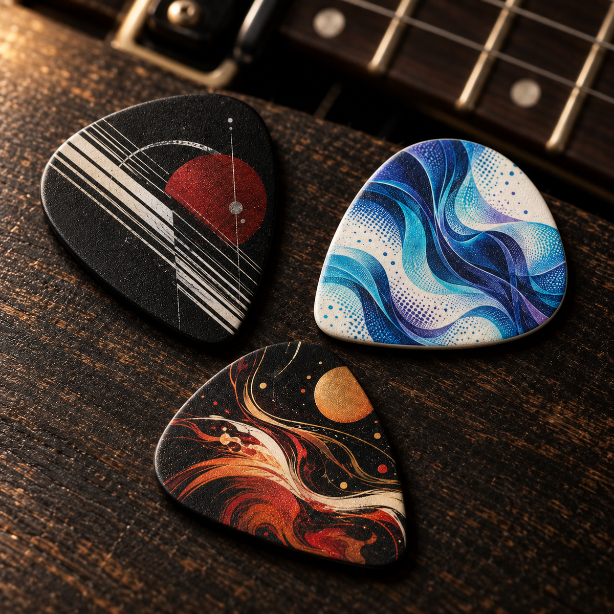 Bedruckte Custom Gitarren Plektren von Guitar Monkey