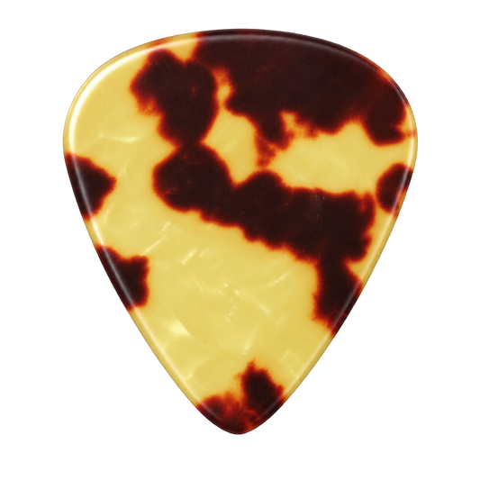 Beidseitig individuell bedruckte Standard 351 Picks - Celluloid - Amber Tortoise