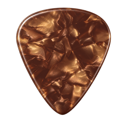 Beidseitig individuell bedruckte Standard 351 Picks - Celluloid - Pearl Braun