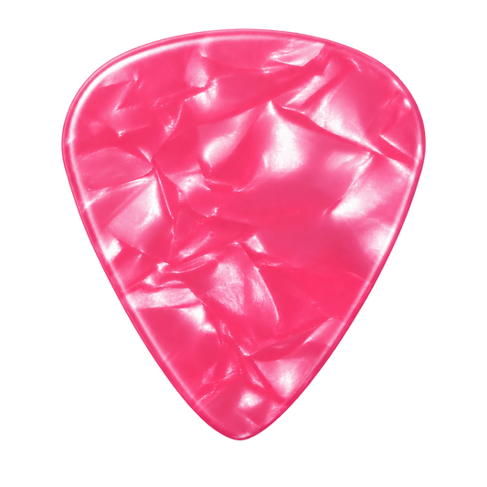 Beidseitig individuell bedruckte Standard 351 Picks - Celluloid - Pearl Pink