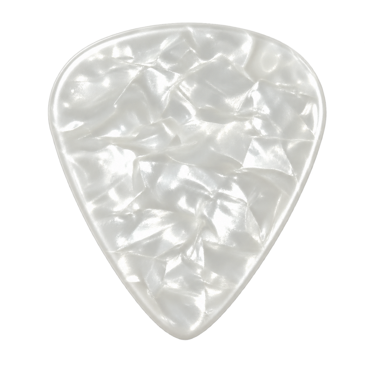 Beidseitig individuell bedruckte Standard 351 Picks - Celluloid - Pearl Weiß