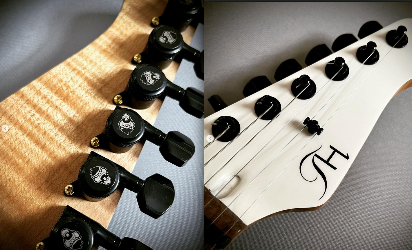 Gitarre: TH Guitars6-String (6l) Monkey Locks - Locking Tuners Schwarz