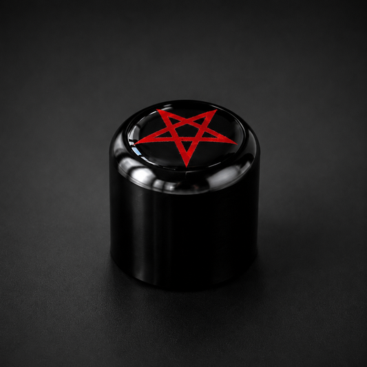 Red Pentagram Badge Volume Knob - Schwarzes Aluminium