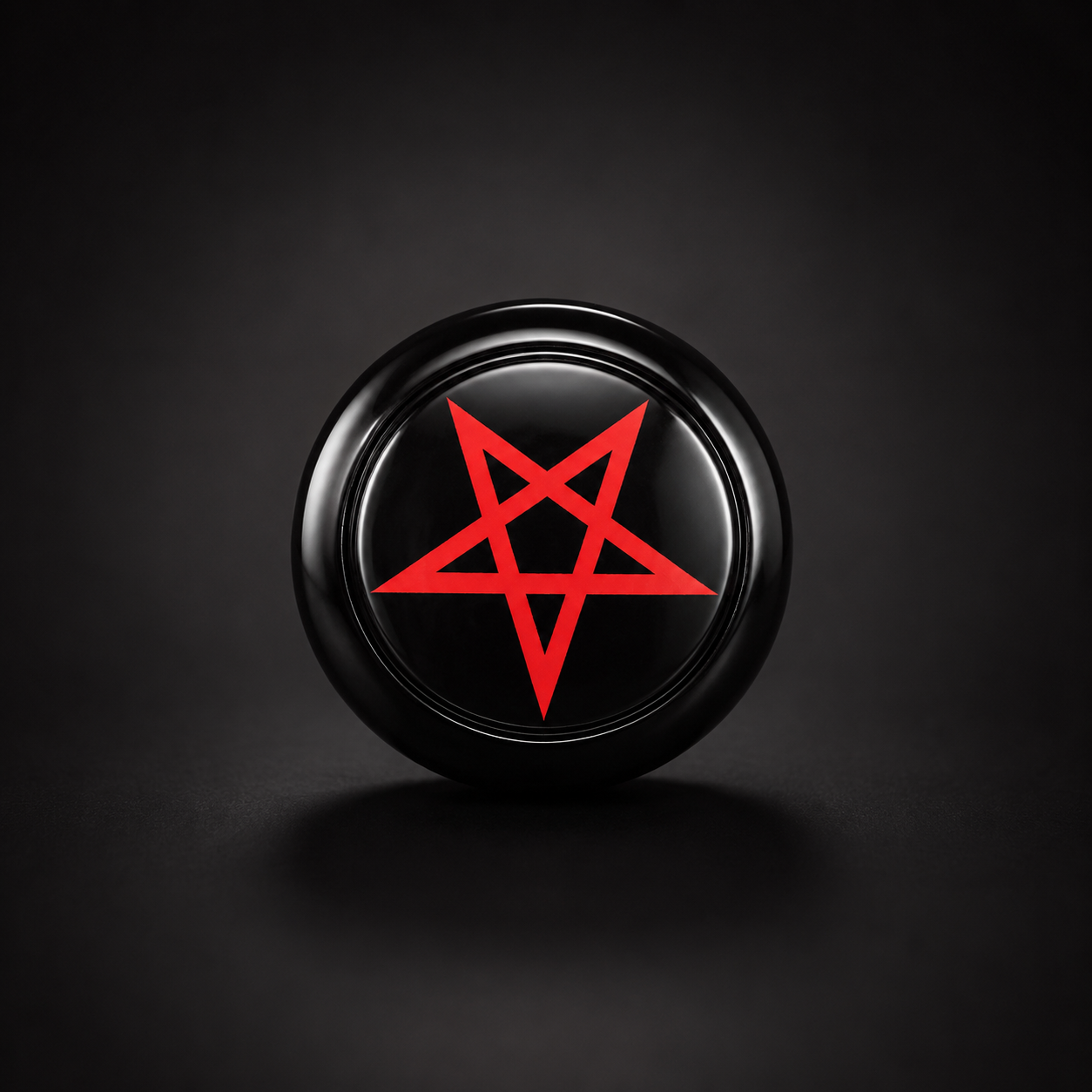 Red Pentagram Badge Volume Knob - Schwarzes Aluminium