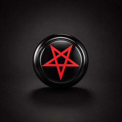 Red Pentagram Badge Volume Knob - Schwarzes Aluminium