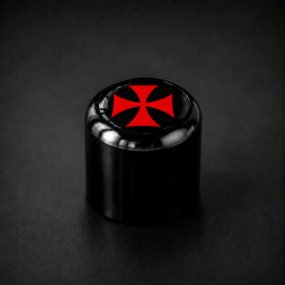Guitar_Monkey_Badge_Volume_Knob_Black_Red_Cross