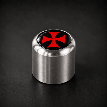 Guitar_Monkey_Badge_Volume_Knob_Silver_Red_Cross