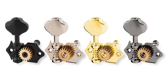 6-String Set - ApeX - open Tuners - Butterbean Metal Buttons - 10 mm (18:1)