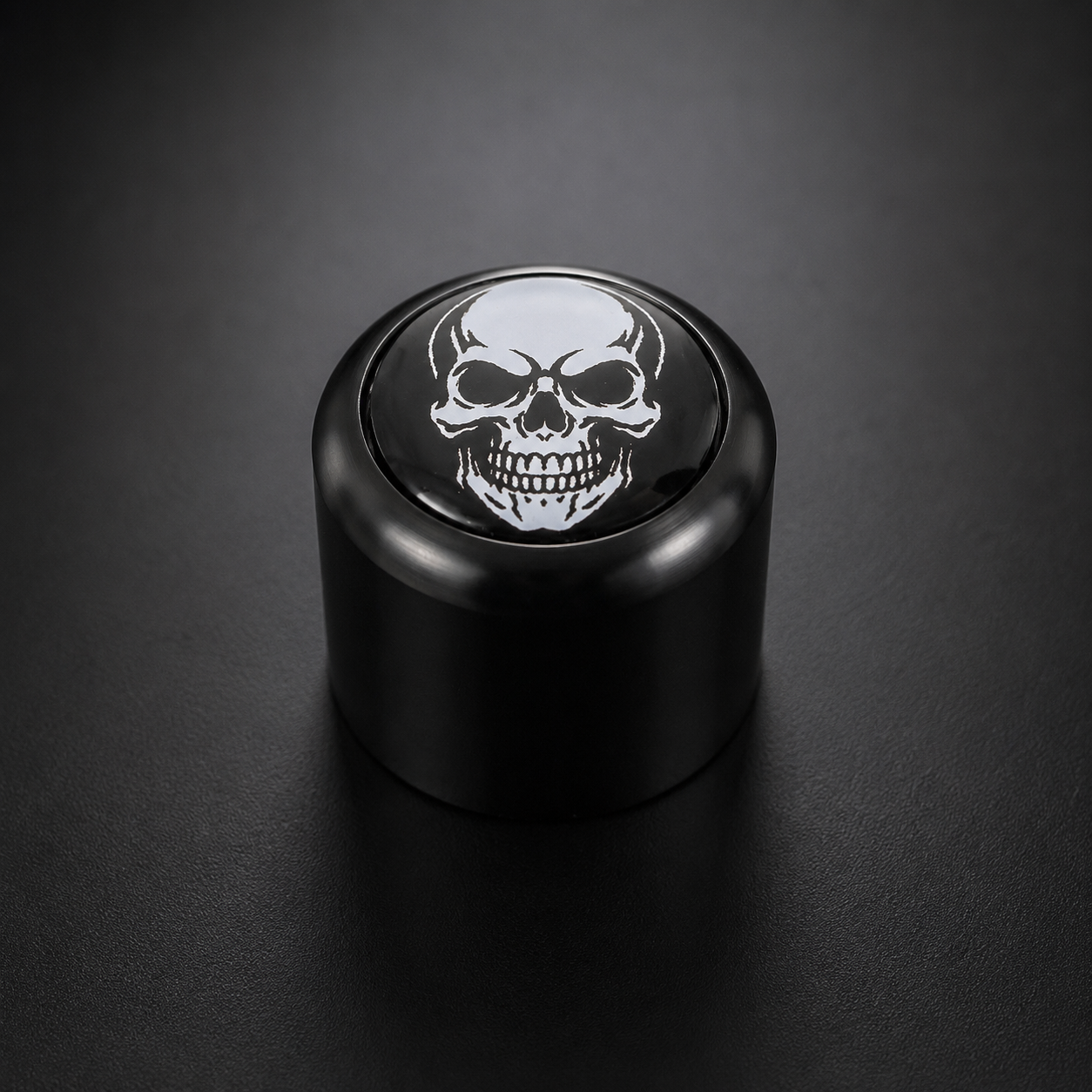 Skull Badge Volume Knob - Black Aluminium
