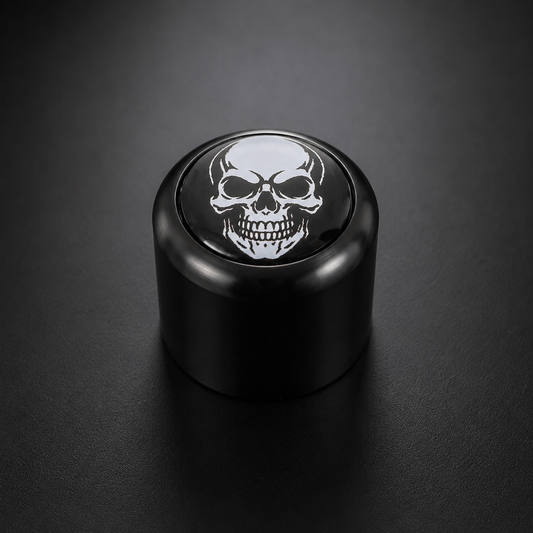 Skull Badge Volume Knob - Black Aluminium